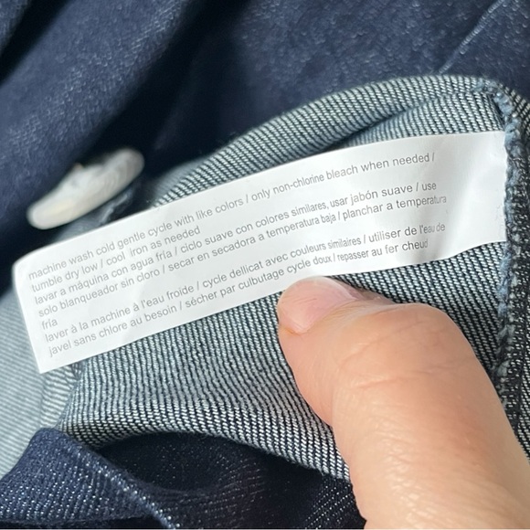 NEW Eloquii Denim Blazer Dark Wash Double Breasted Womens Plus Size 24 - Picture 6 of 8